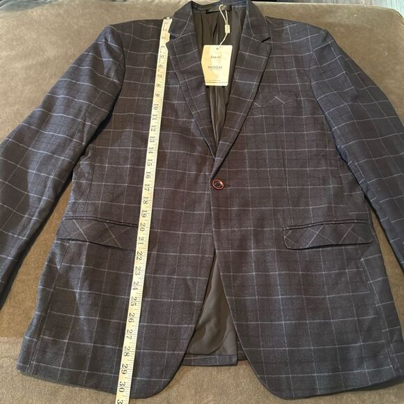 Men’s Mogu Plaid 3 Piece Business Formal Suit Jacket 42 Pants 40 NWT - Picture 7 of 15